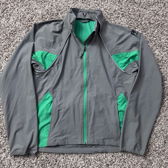 Scottevest Jackets & Blazers - Scottevest SeV Kelly Jacket Womens L Gray Green Golf Magnetic Embroidered Logo